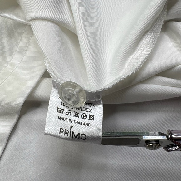 Primo Golf Polo Shirt Blade Collar Henley Performance White Short Sleeve Men's M - Picture 11 of 15